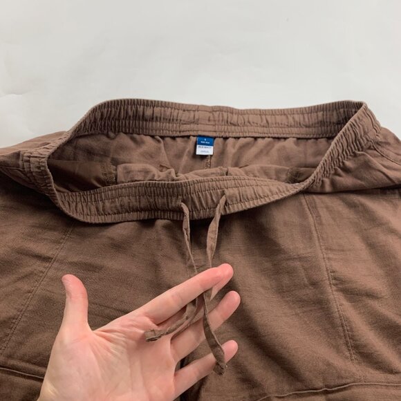 Old Navy Brown Linen Blend High Rise Pull On Shorts L - Picture 3 of 6